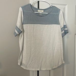 White & Light Blue Forever 21 Tee Size 0X